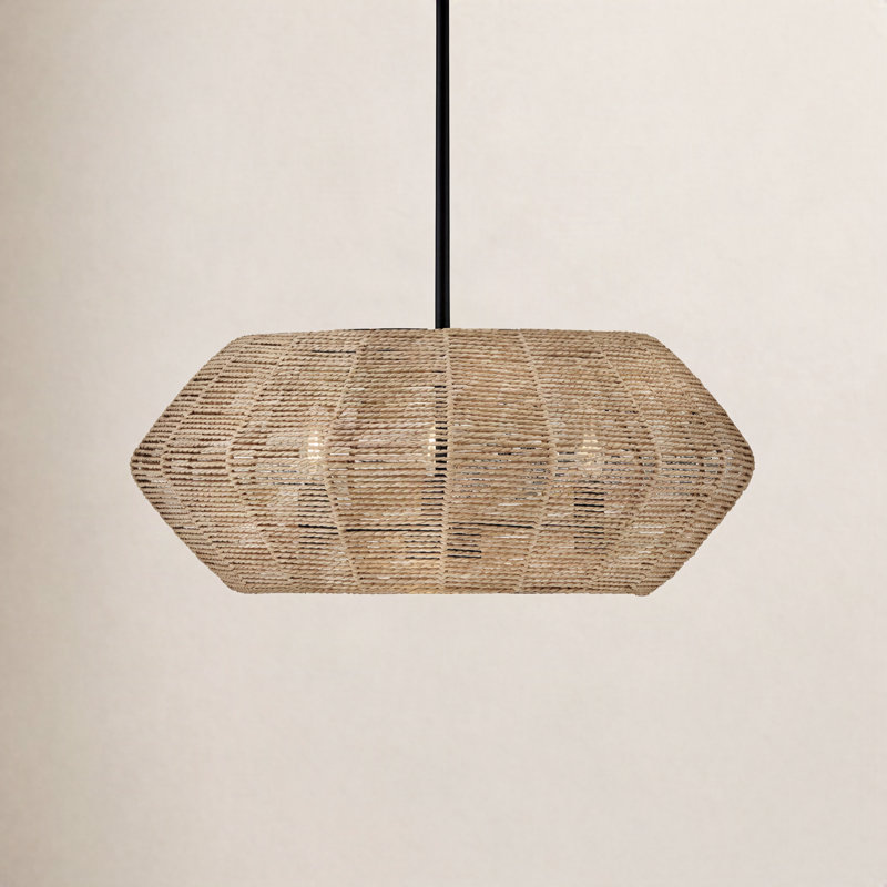 Ariza 3-Light Chandelier, Black, Camel