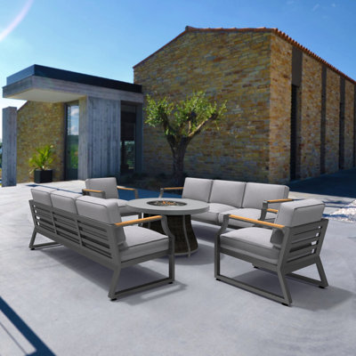 Areefa 8 - Person Patio Conversation Set with Cushions