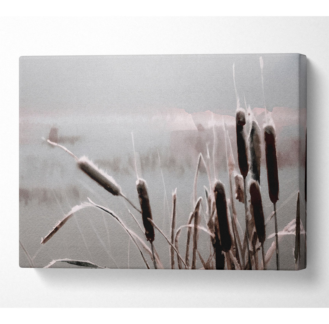 Frosted Cattails Segeltuch Aquarell