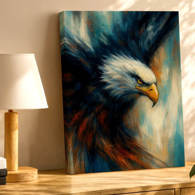 Abstract Bald Eagle Bird Of Prey Wildlife Canvas Wall Art Print, Abstract Modern Wildlife Bird Home Decor For Living Room Bedroom Office Hallway Galle