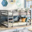 Lit superposé au-dessus gris - Fabriqué en bois massif et élégant, s'adapte aux matelas de la taille, essentiel pour la chambre à coucher en bois, améliore l'apparence, inclus-1367879220