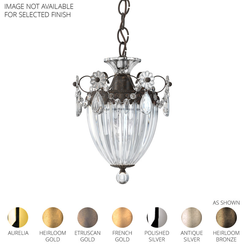 Bagatelle Pendant, 9.5" H x 8" W x 8" D, Heritage Handcut Crystal Clear, Aurelia