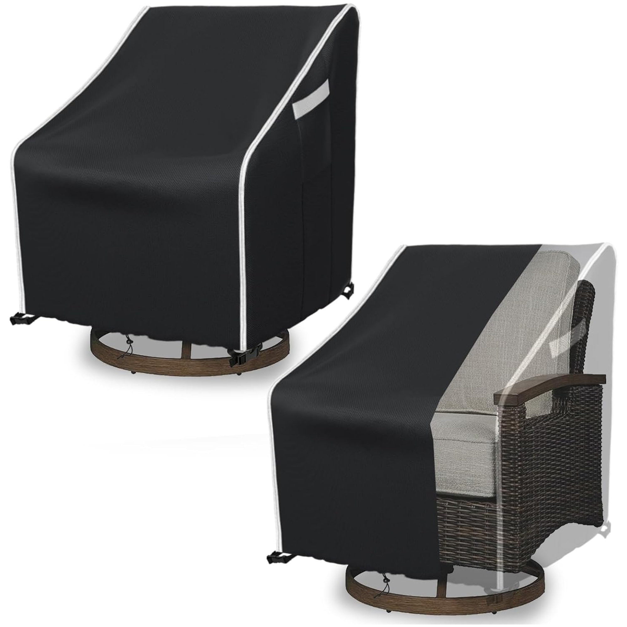 Latitude Run® Waterproof Outdoor Swivel Lounge Chair Covers 2 Pack
