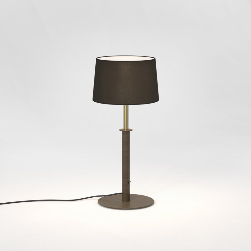 Club Table Lamp, 23.07" H x 9.84" W x 9.84" D, Black, Polycotton