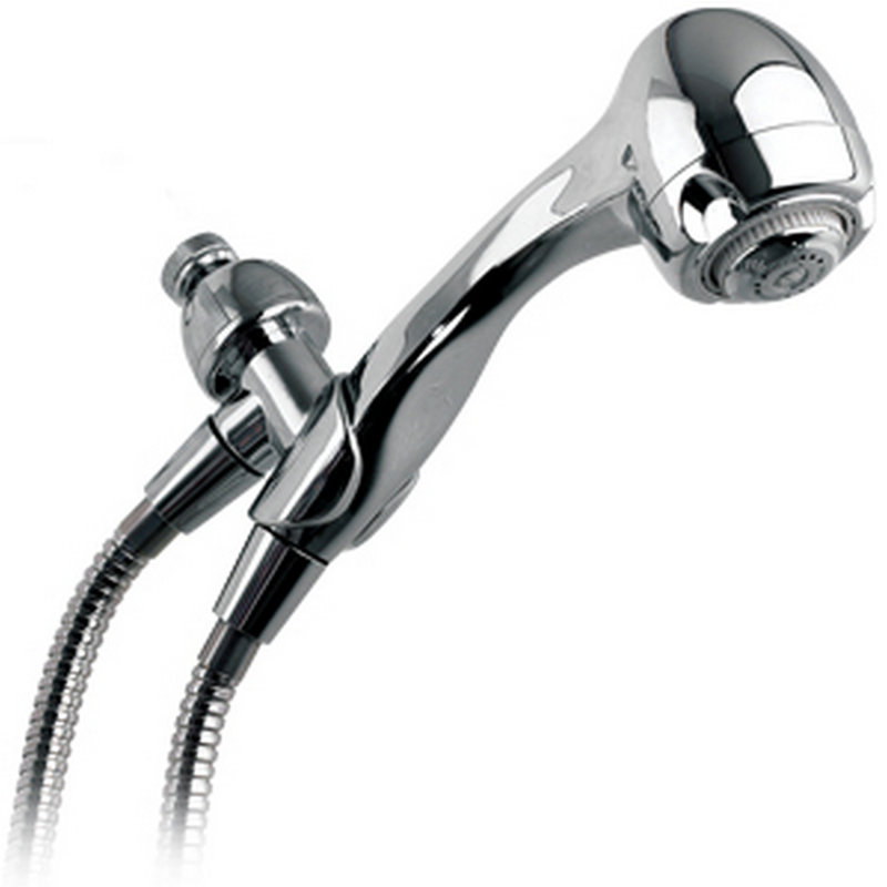 Chrome Handheld Wall Mounted Shower Head with Pulse and Jet