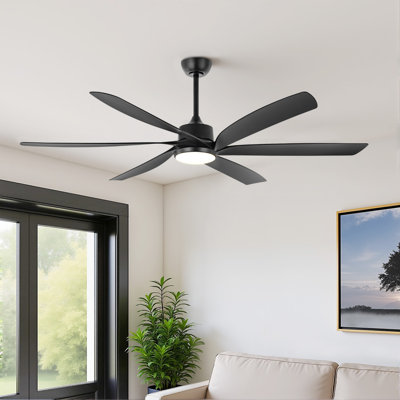 Grand ventilateur de plafond 64 po avec lumière DEL et télécommande