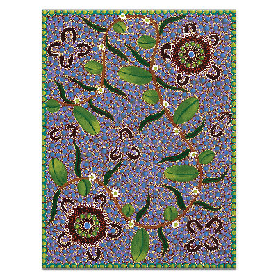 Family Picking Bush Bananas by Kathleen Buzzacott - Print on Canvas