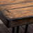 Rustic Dark Pine Dining Table With Robust Metal Base Hairpin Design