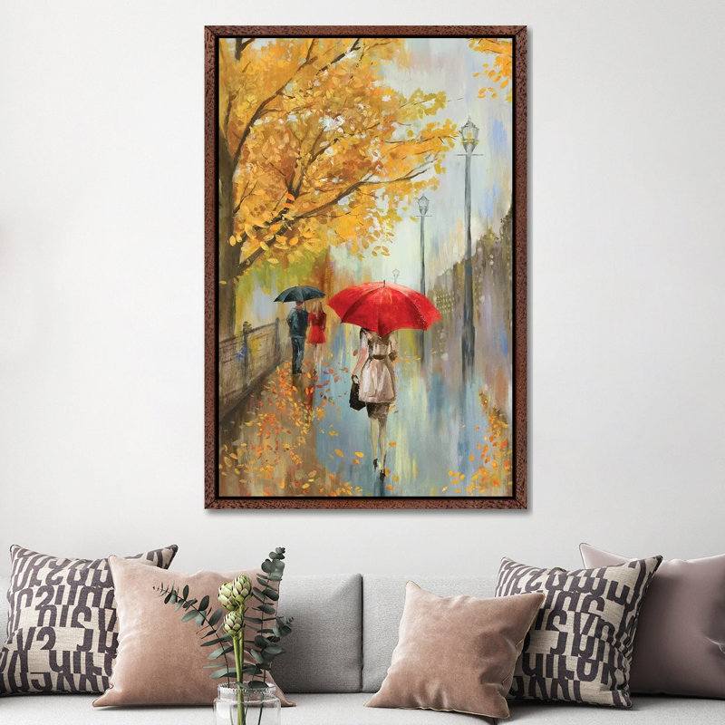 Across The Avenue by Allison Pearce - Painting on Canvas, 152.5 cm H x 101.5 cm W, Classic Brown Wood Framed Canvas