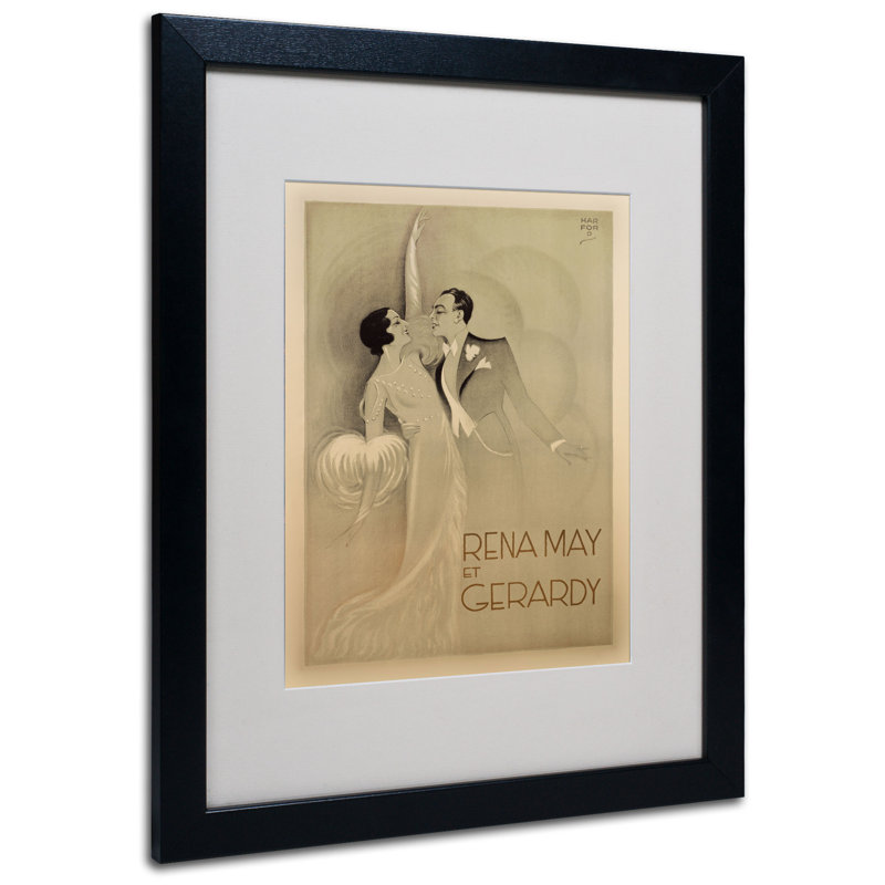 « rena mai et gerardy », reproduction sur toile encadrée, H 14 po x l 11 po x P 0,5 po, Noir