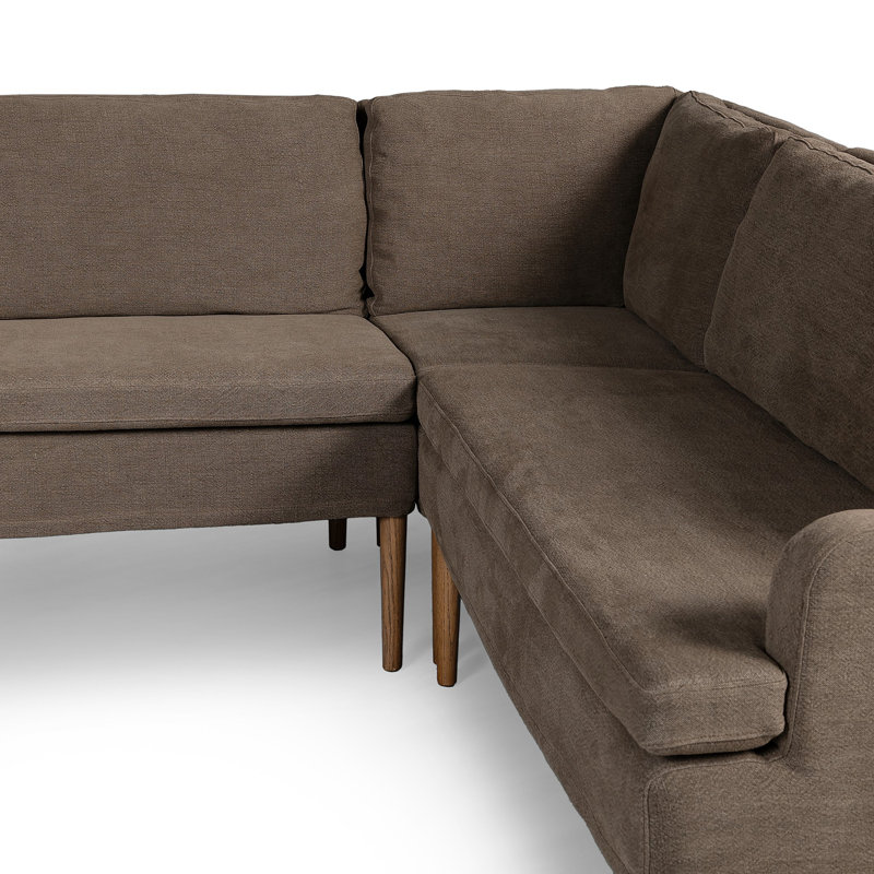 Aurelia 6-Piece Sectional, Broadway Coffee Linen, 34.5" H x 152" W x 75" D