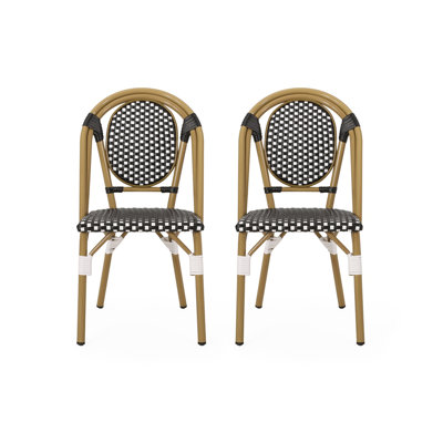 Chaise d'extérieur durable en PE en rotin et aluminium, parfaite pour l'élégance du patio et du jardin