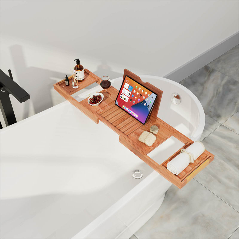 Baignoire de trempage autoportante en acrylique avec plateau de baignoire L 59 po x l 29 po