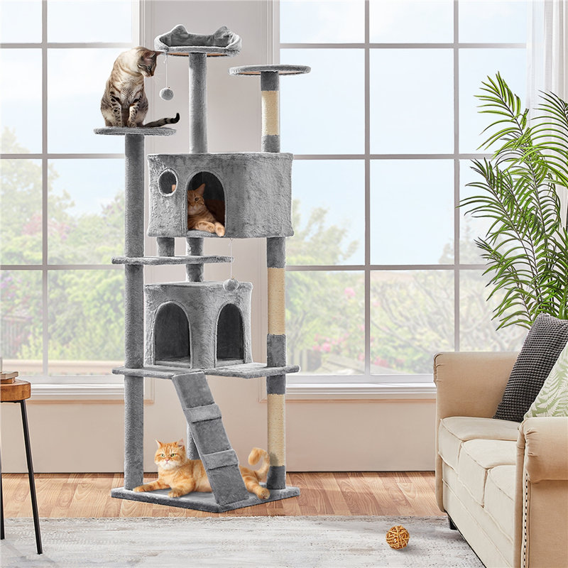 Harlsden 80'' H Cat Tree, Light Gray