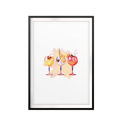 Watercolor Cocktail - reproduction de cadre photo sur papier