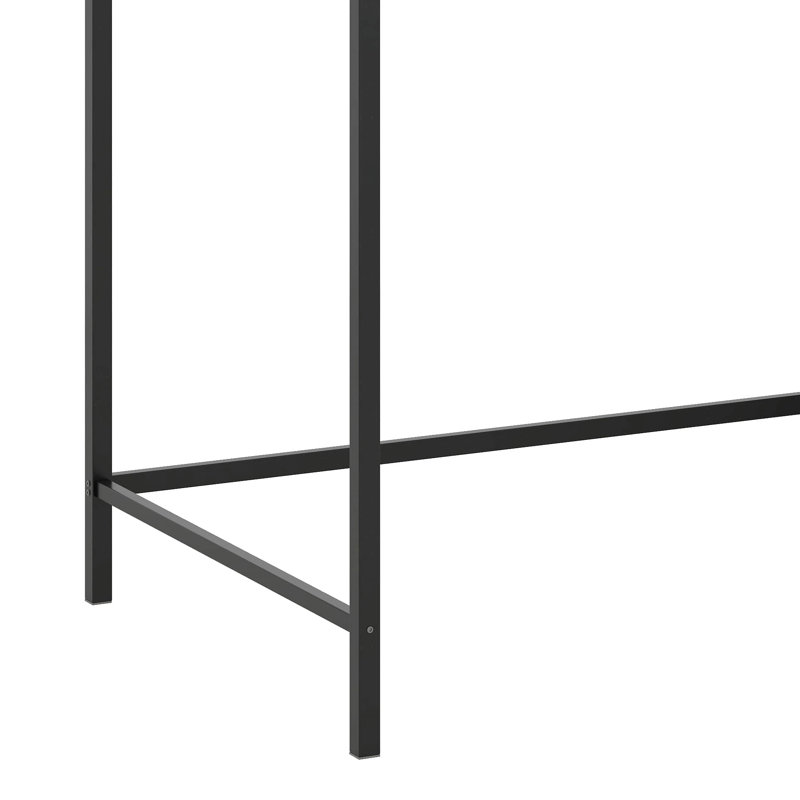 Twin Size Loft Bed With Storage Stairs And Upper Grid Storage Shelf, Metal Twin Loft Bed Frame, Black