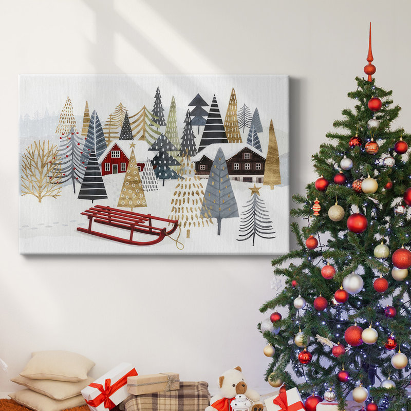 Toile tendue avec châssis de la collection Christmas Chalet, H 32 po x l 48 po
