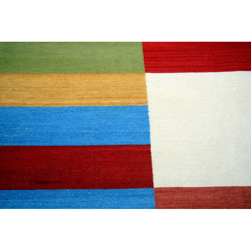 Angenetta Geometric Hand Woven 190cm X 270cm Area Rug