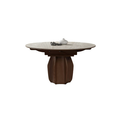 Sintered Stone Solid Wood Ash white and brown Dining Table
