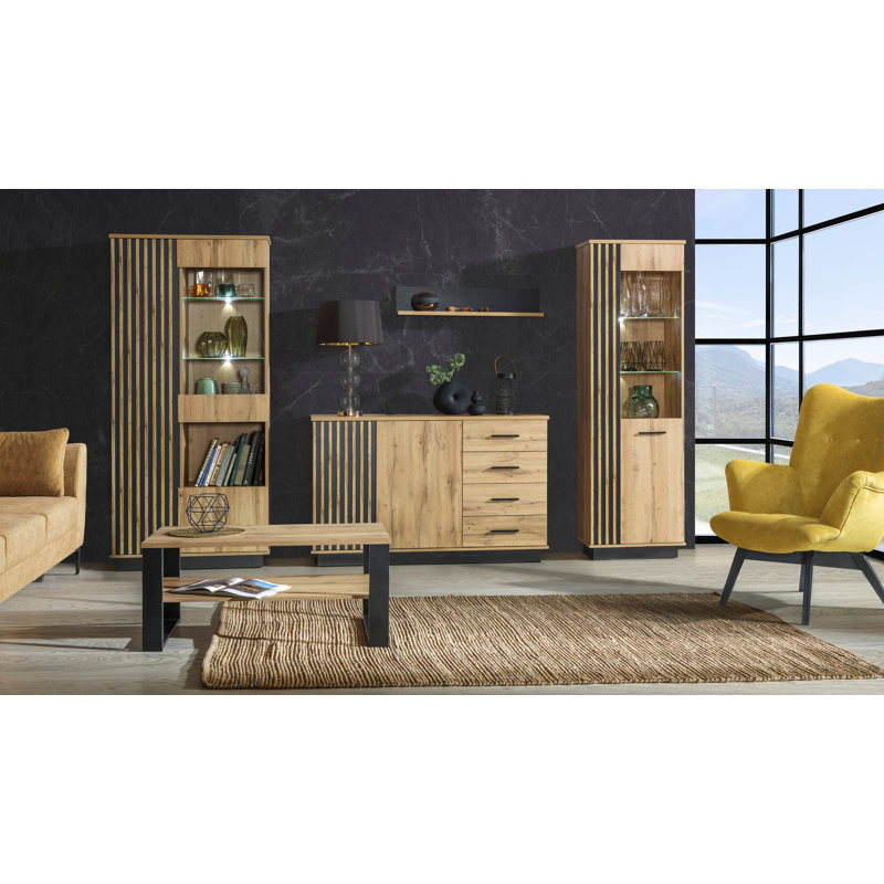 Alsey 2 Piece Rechteckig Holzwerkstoff Keine
