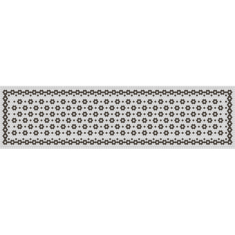 Cacee Vinyl Machine Printed Area Rug, Rectangle 2'7.5" x 9'10.1"
