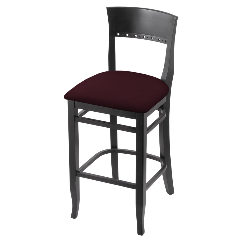 25" Bar Stool, Black, Canter Bordeaux