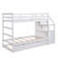 Lit superposé avec lit gigogne simple et 3 escaliers de rangement-733093043