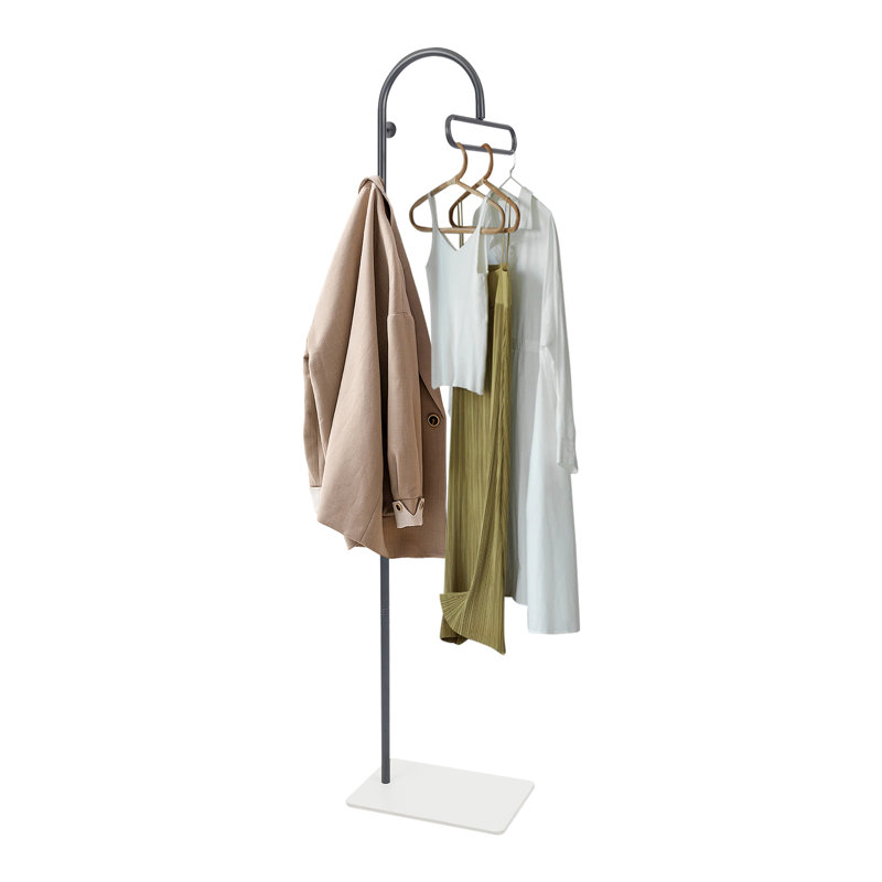 68.9" Freestanding Metal Coat Rack, Black