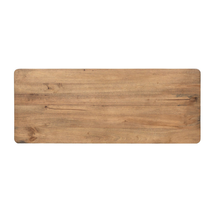 LORIK Solid Wood Writing Desk, Light Brown