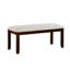 Banc de table en bois massif et 4 chaises d'appoint en chenille, tiroirs en bois