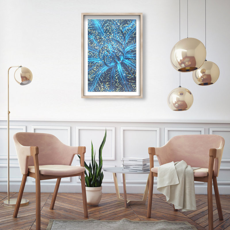 Neon Bloom Shadowbox Animals Print by Oliver Gal, Black Frame, 10 x 15, 55.5"H x 37.5"W, Natural Oak Shadowbox