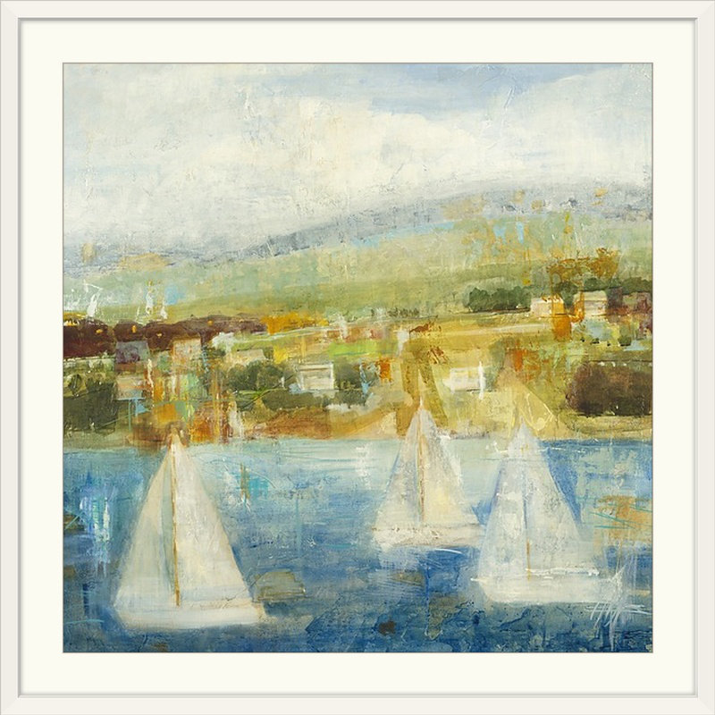 «Picadilly Brisk Winds» par Jill Martin, reproduction d'art, H 24 po x l 24 po x P 1 po, Cadre blanc