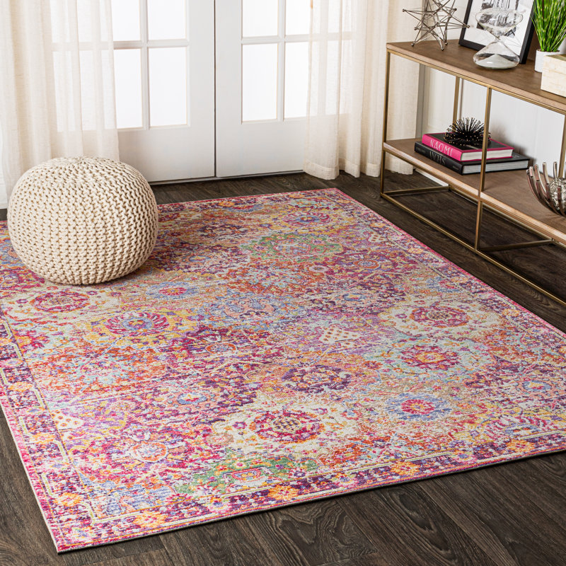 Stgeorge Bohemian Medallion Deep Fuchsia Rug, Rectangle 5'3" x 7'7"
