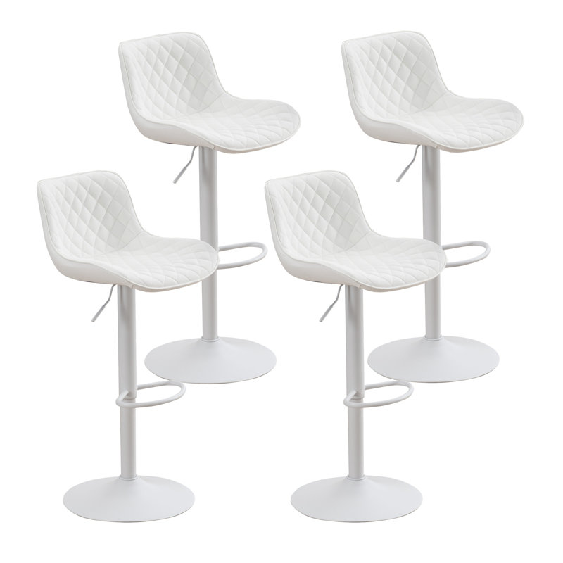 Tabouret de bar rembourré Lougene, Blanc