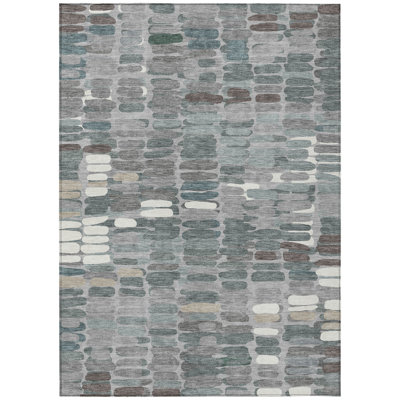 Machine Washable Indoor/Outdoor Molewski ACN2349 Abstract Rug