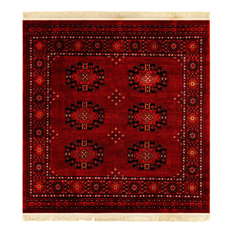 Tapis rouge / noir Amro Southwestern, Square 6'1"