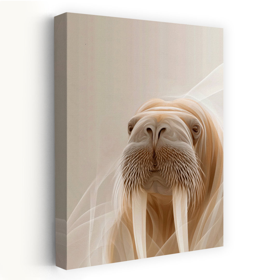 Gentle Arctic Walrus Ethereal Serene Contemporary Animal Nature Wall Art Print
