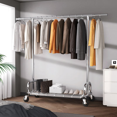 Adjustable Rolling Clothing Rack