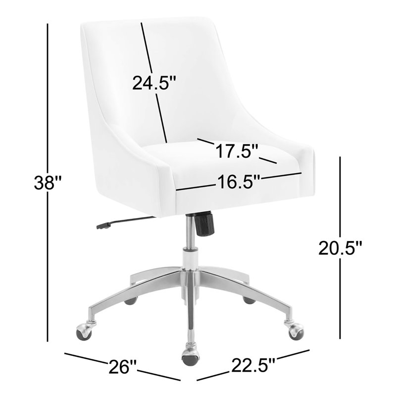 Modway Discern Performance Velvet Office Chair, Light Blue