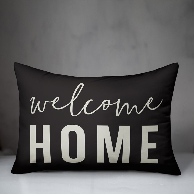 Outdoor Reversible Throw Pillow, Black