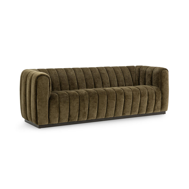 Vanty 92'' Upholstered Fabric Sofa, Olive Green