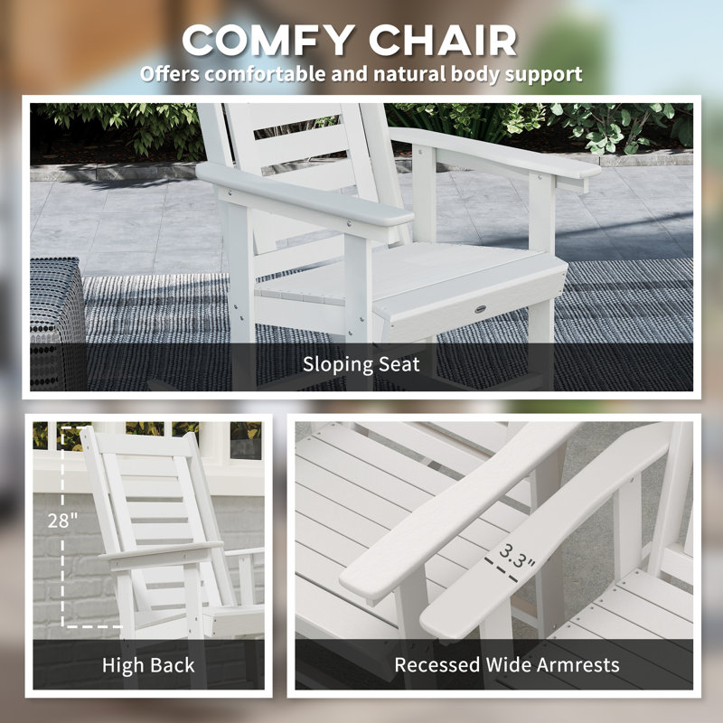 Ensemble de 2 chaises berçantes pour l'extérieur Outsunny