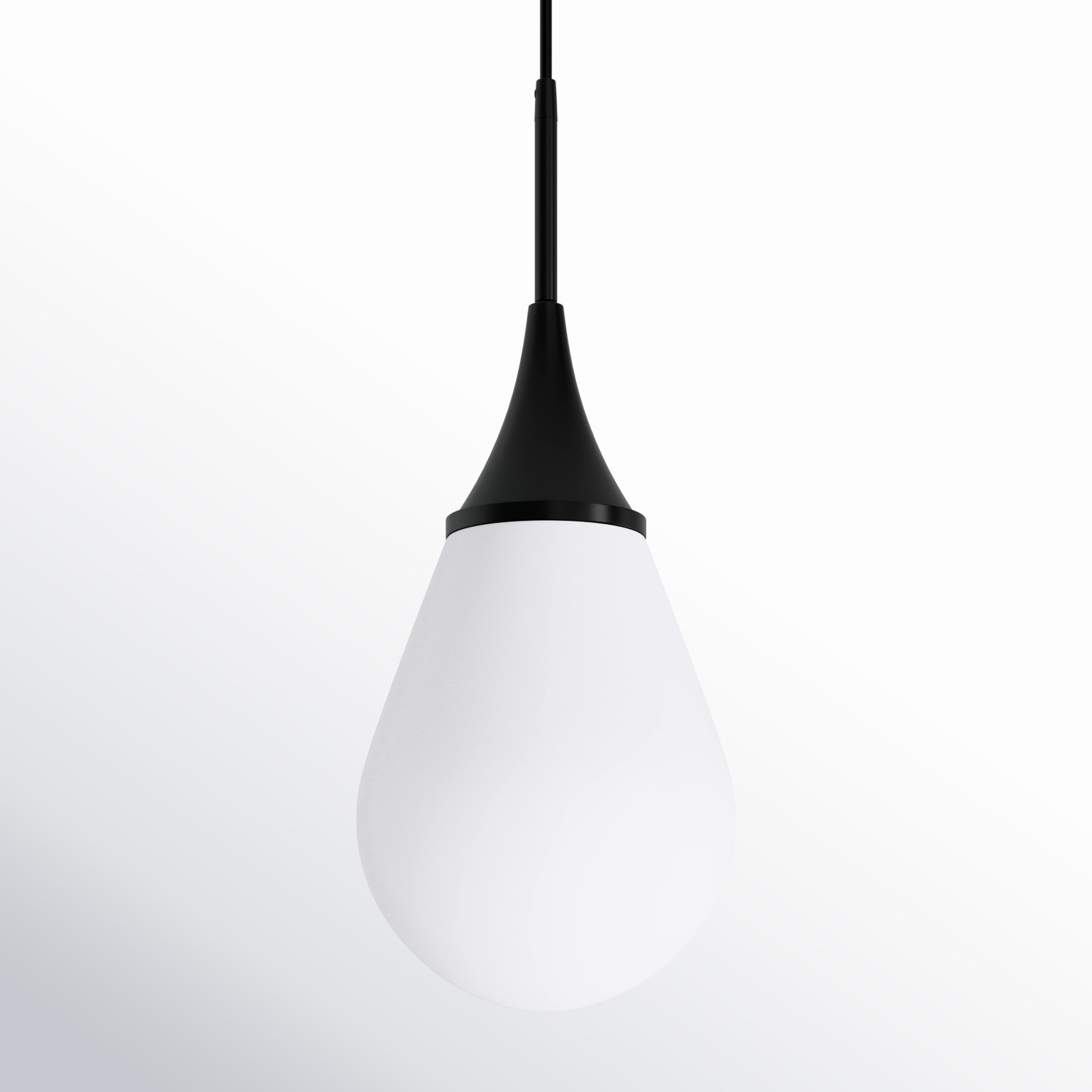 Hoye Single Light Glass Dimmable Pendant, Blackened Bronze, White, 13.88"H x 8.63"W x 8.63"D