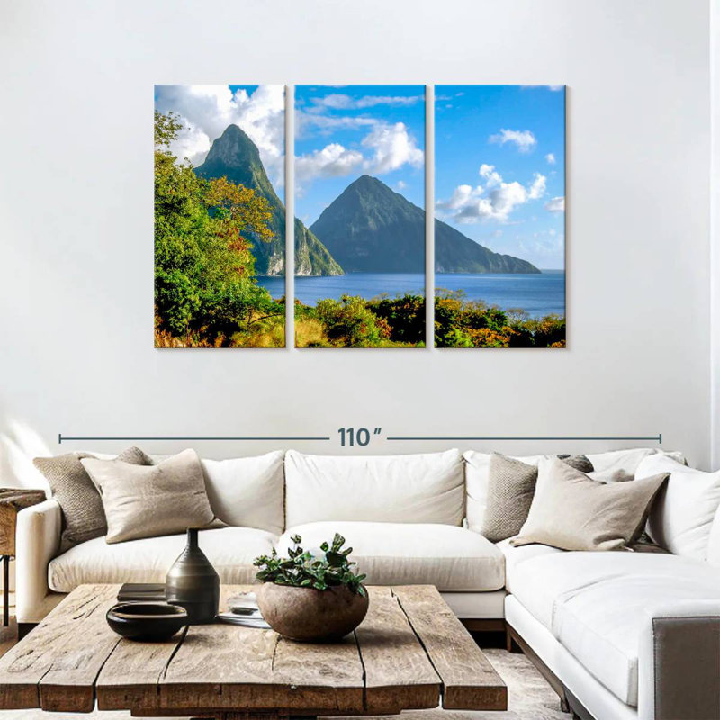 Sebbie Pitons In St. Lucia, 48" H x 74" W