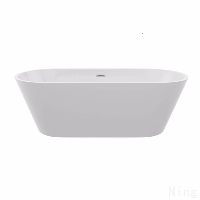 67" Acrylic Freestanding Bathtub, Stand Alone Soaking Tub, Chrome