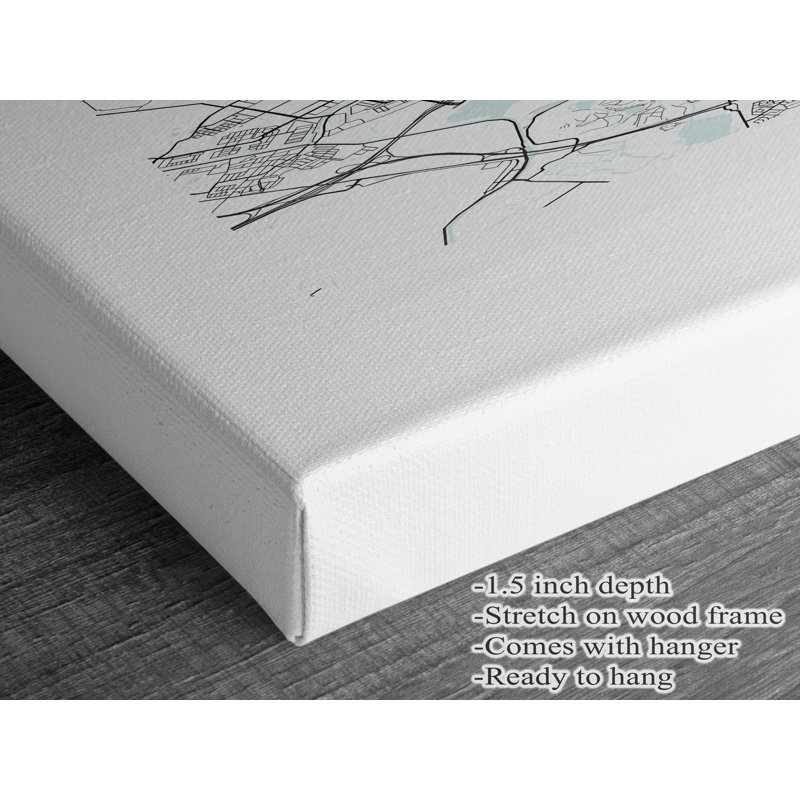Amsterdam Map Print Netherlands Canvas Print, 24" H x 16" W