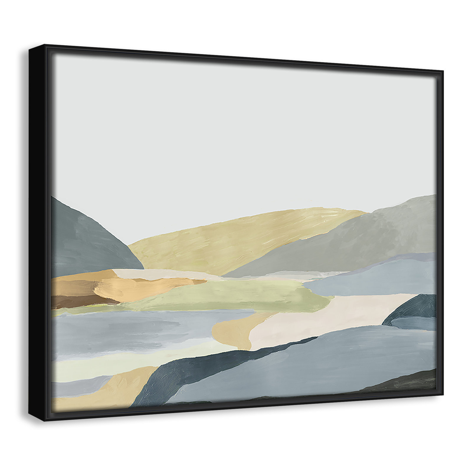 Blair "Warm Hills II" Painting, 12.5" H x 15.5" W x 2" D, Black Canvas