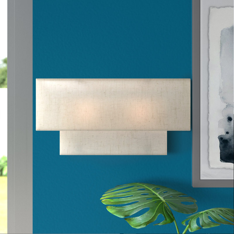 Plafonnier encastré 2 lumières Cebron, H 8 po x l 16 po x p 3,88 po, Bronze anglais