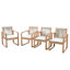 Ensemble de chaises de patio moderne, dossier en corde de bois d'acacia pour les repas en plein air
