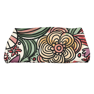 Serviette de bain à imprimé floral Grandin